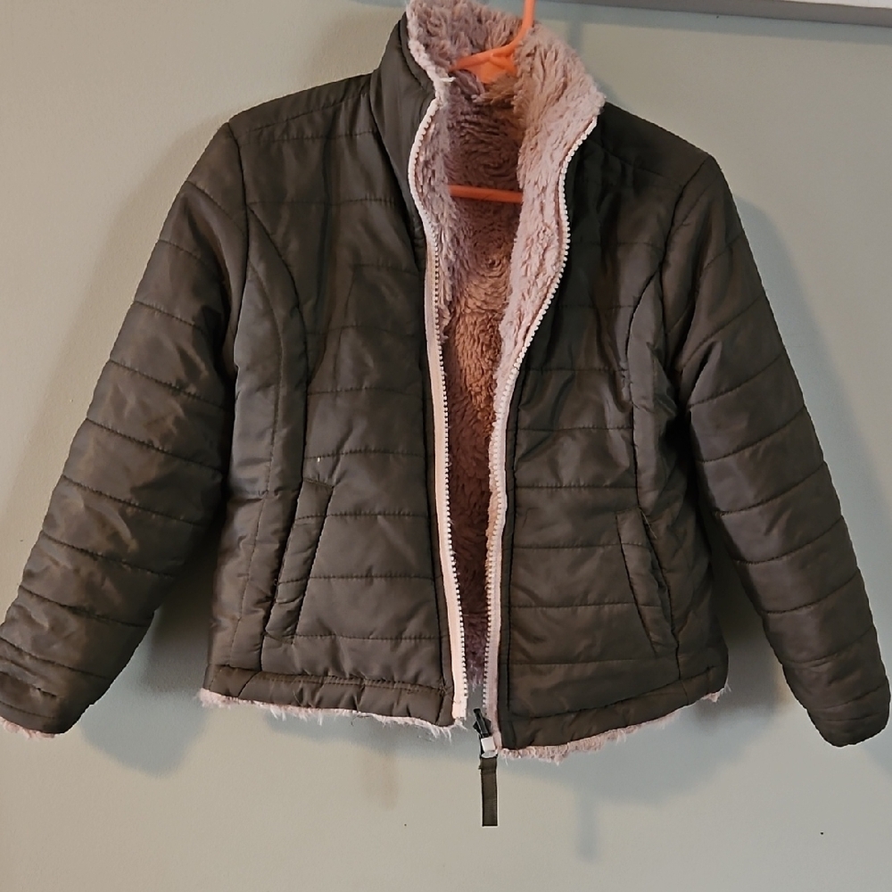 Girl's Quilted Jacket with Faux Fur Lining